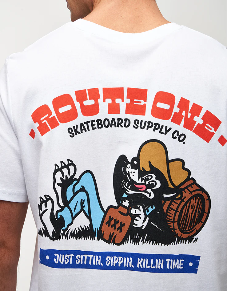 Route One Just Sittn' Organic T-Shirt - White - Image 3