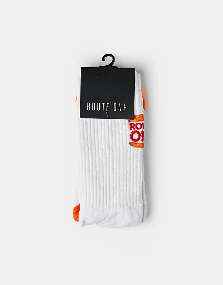 Route One King Crew Socks - White - Image 2