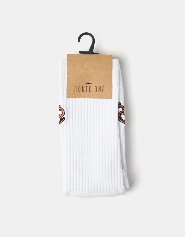 Route One Knuckleduster Crew Socks - White - Image 5