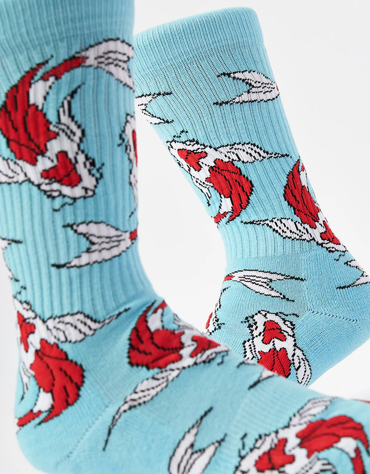 Route One Koi Crew Socks - Aqua - Image 3