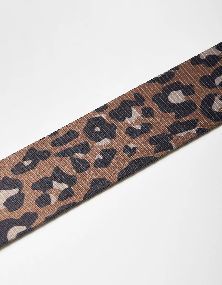 Route One Leopard Web Belt - Brown - Image 5