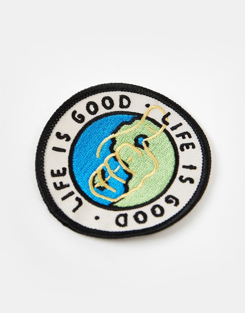 Route One Life Is Good Embroidered Patch - White - Image 2