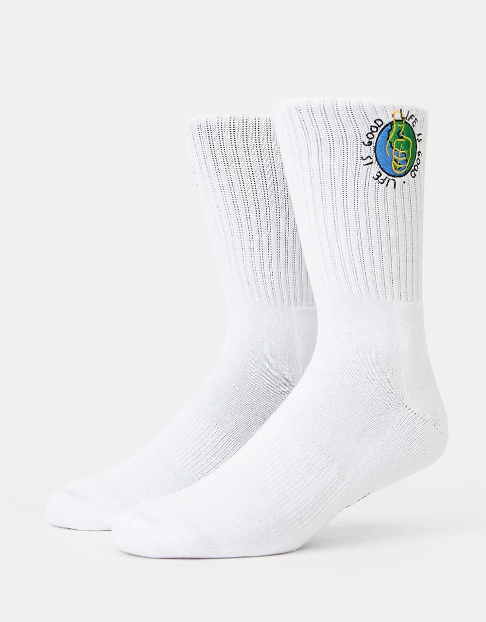 Route One Life Is Good Socks - White