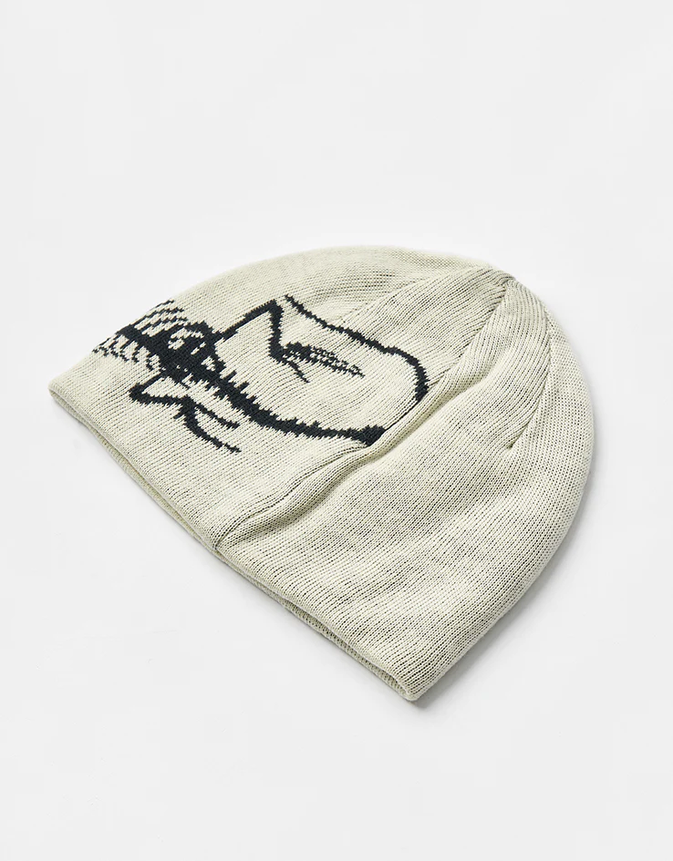 Route One Lizard Recycled Cuffless Beanie - Ivory/Black - Image 3