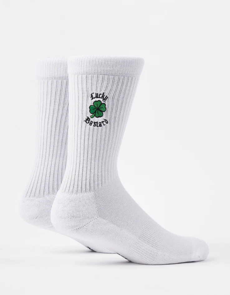 Route One Lucky B Crew Socks - White - Image 2