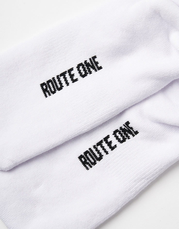 Route One Lucky B Crew Socks - White - Image 4