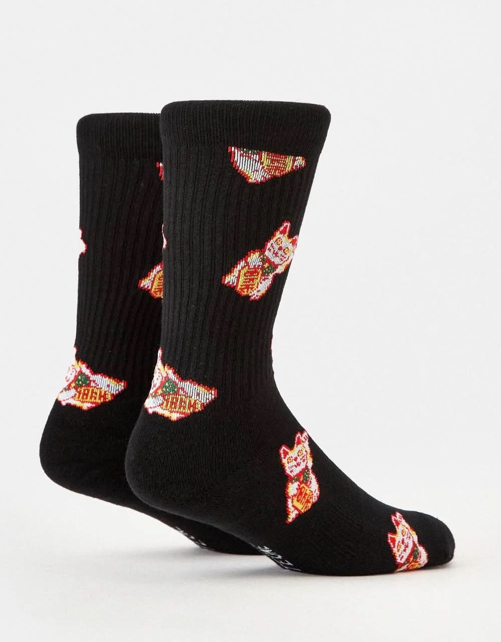 Route One Lucky Cat Crew Socks - Black - Image 7