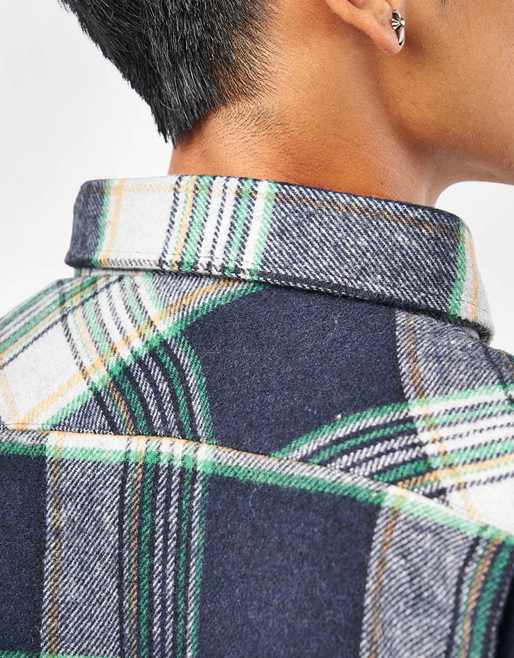 Route One Maddock Flannel Shirt - Navy/Green - Image 6
