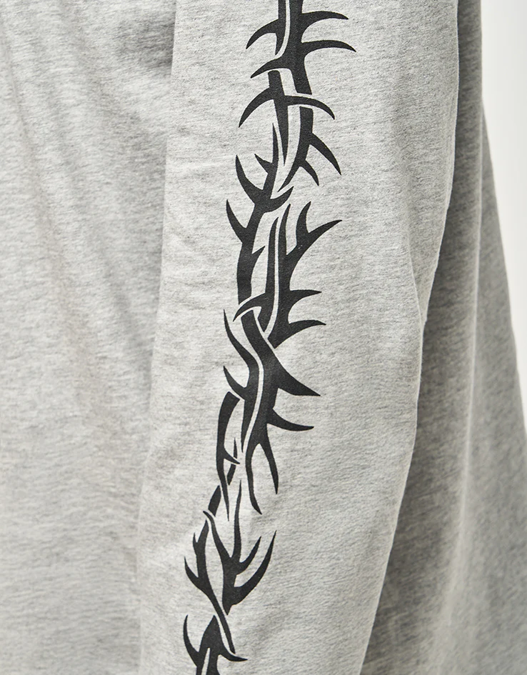 Route One Mayhem Organic L/S T-Shirt - Heather Grey - Image 4
