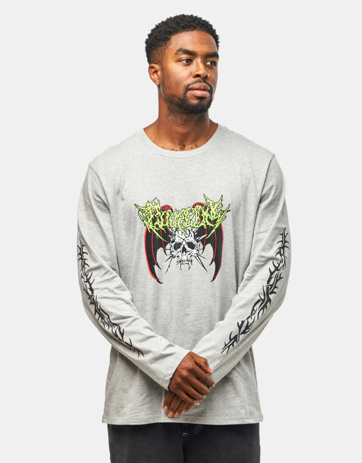 Route One Mayhem Organic L/S T-Shirt - Heather Grey - Image 5
