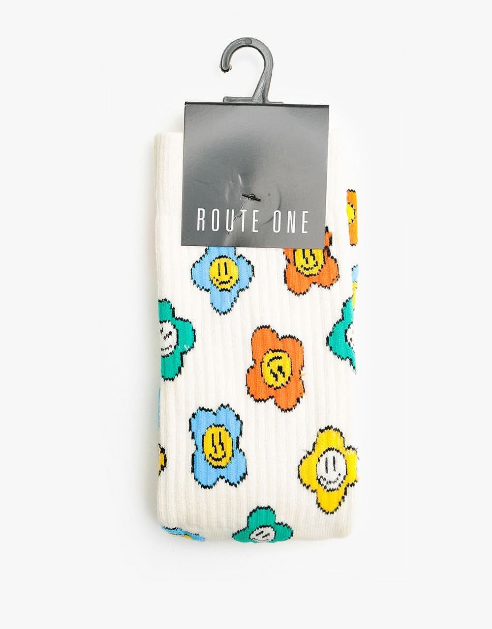 Route One Meadow Crew Socks - Natural - Image 2