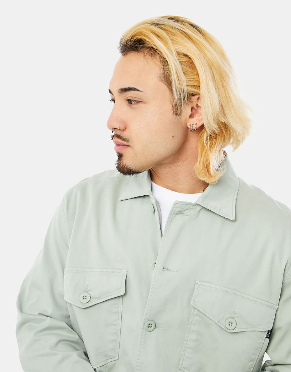 Route One Military Shirt - Dusty Mint - Image 2