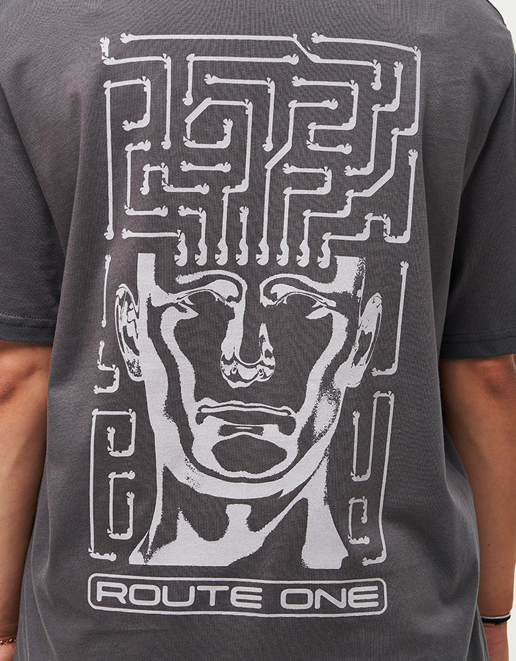Route One Mind Maze Organic T-Shirt - Anthracite - Image 7
