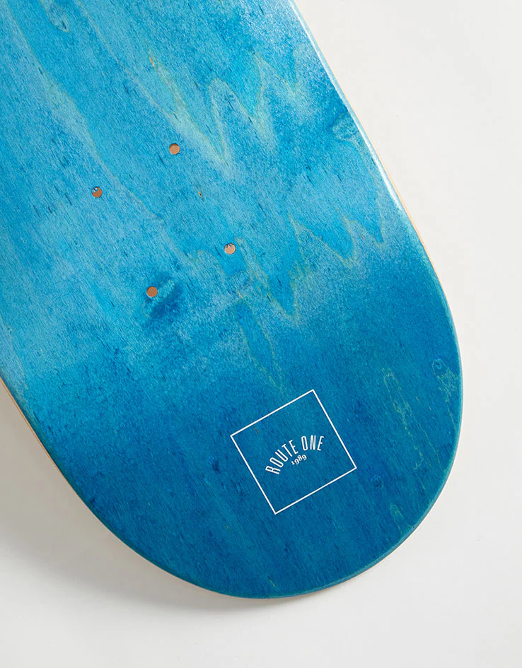 Route One Mini Logo 'OG Shape' Skateboard Deck - Blue/White - Image 3