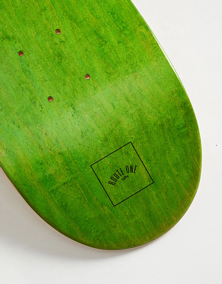Route One Mini Logo 'OG Shape' Skateboard Deck - Green/Black - Image 3