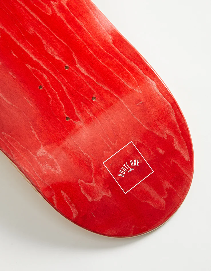 Route One Mini Logo 'OG Shape' Skateboard Deck - Red/White - Image 3