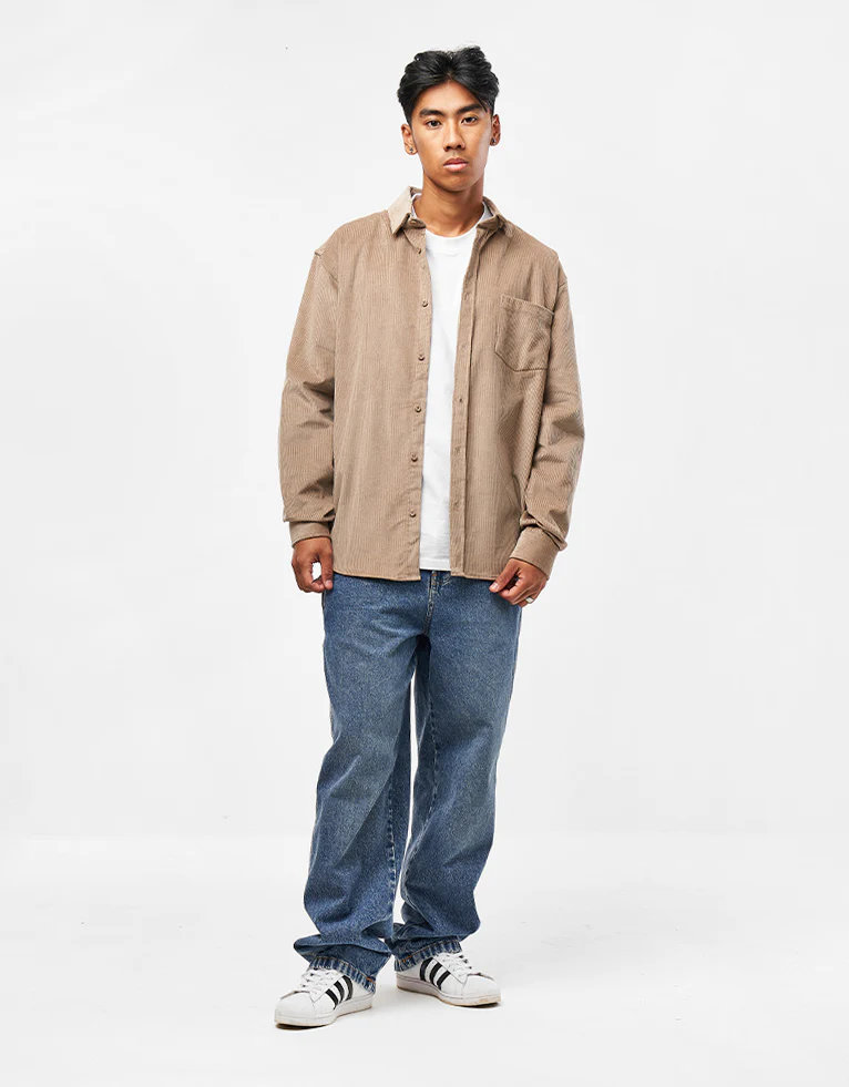 Route One Moby Cord Shirt - Beige - Image 2