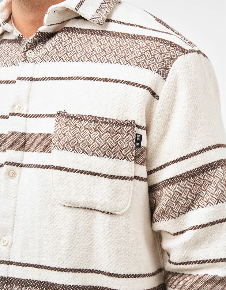 Route One Navajo Heavyweight Flannel Shirt - Natural - Image 4