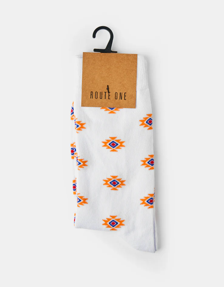 Route One Navajo Socks - White - Image 2