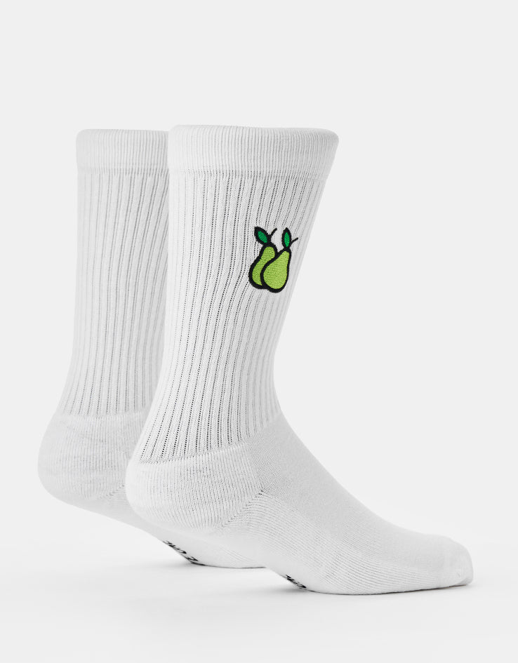 Route One Nice Pear Crew Socks - White - Image 3