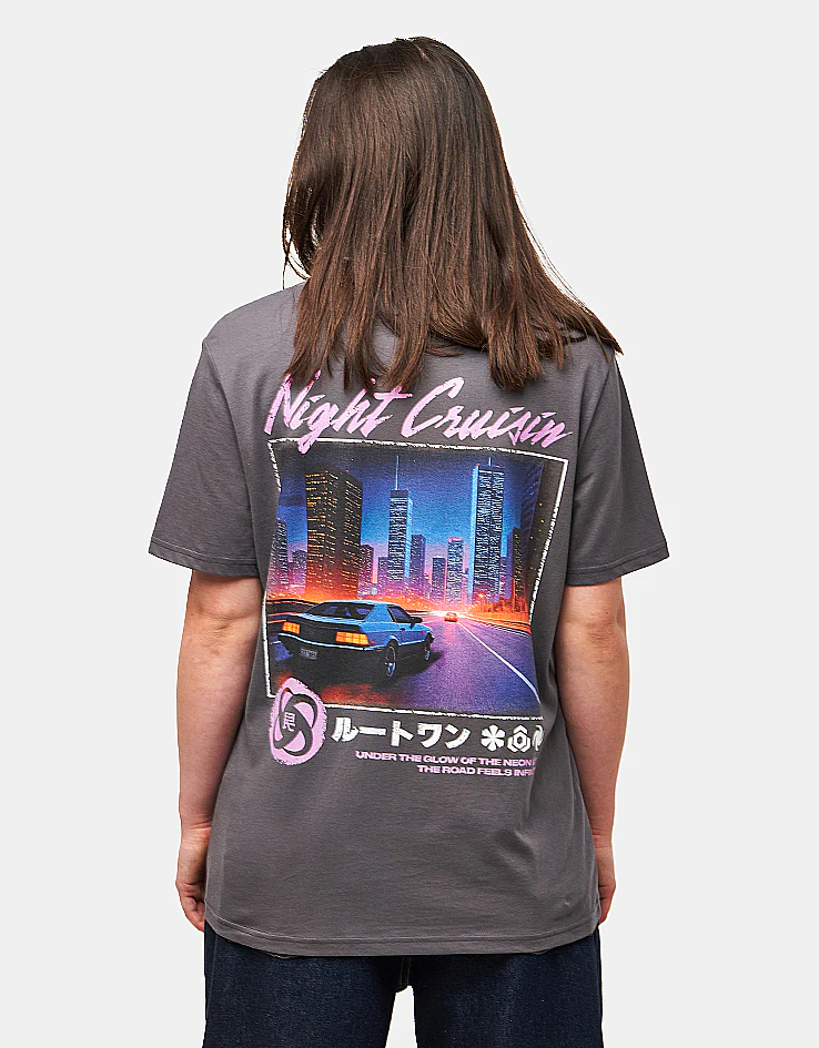 Route One Night Cruisin' Organic T-Shirt - Anthracite - Image 5