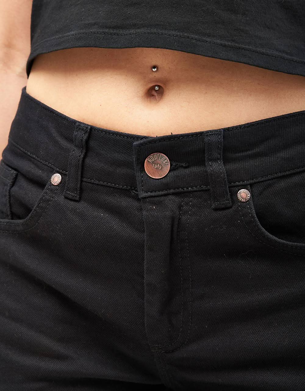 Route One Nineties Denim Jeans - Flat Black - Image 12