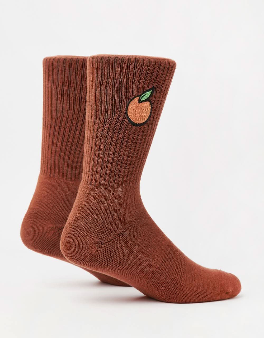 Route One Orange Crew Socks - Brown - Image 2