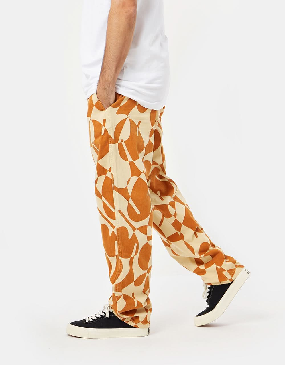 Route One Organic Baggy Pants - Letters Ivory Cream/Gingerbread - Image 5