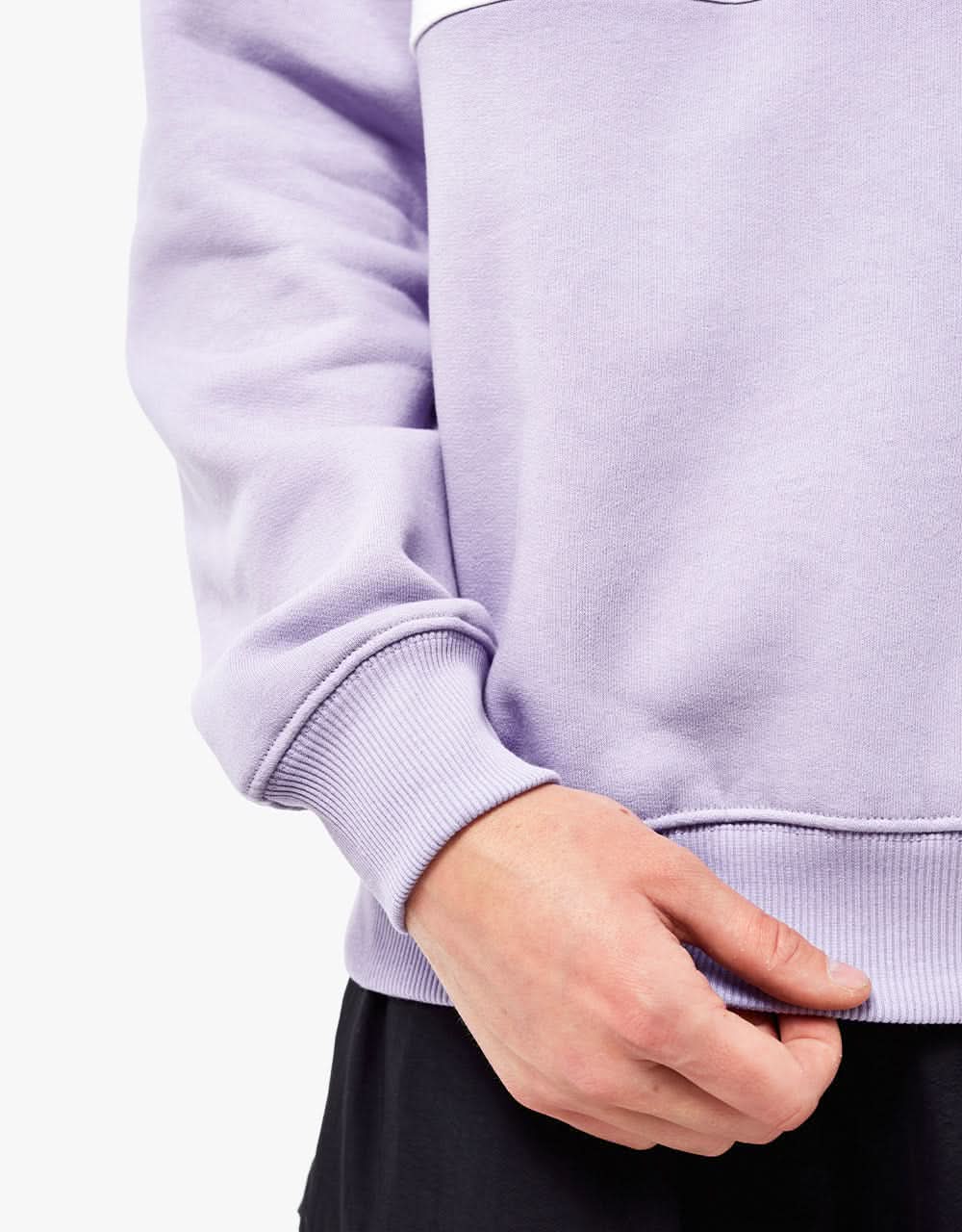 Route One Organic Blocked 1/4 Zip Sweat - Viola/Stone - Image 3