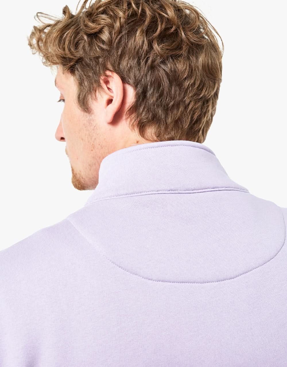 Route One Organic Blocked 1/4 Zip Sweat - Viola/Stone - Image 5