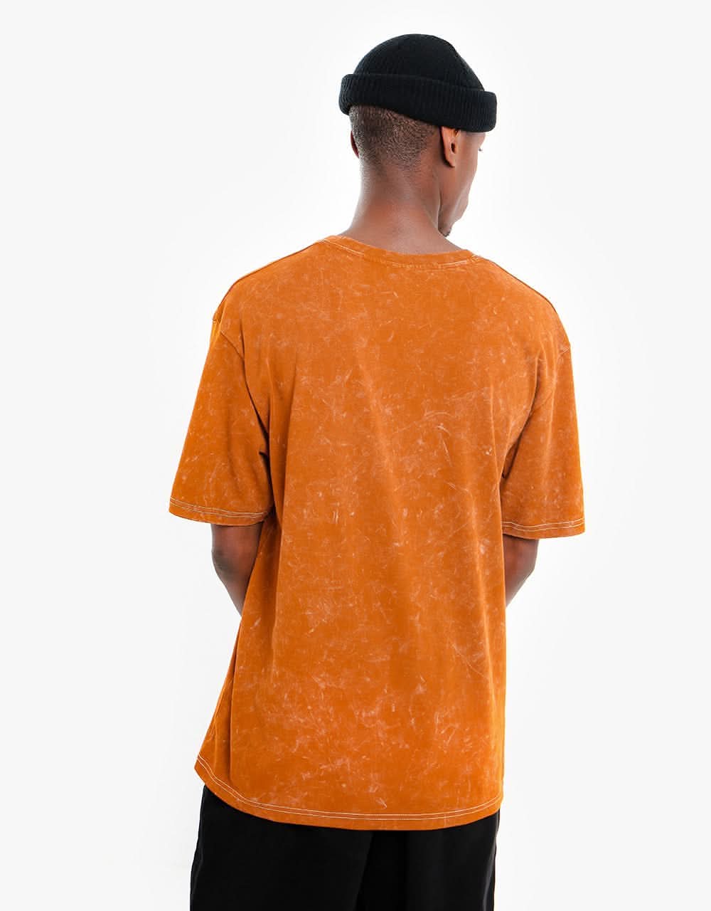 Route One Organic Contrast Stitch T-Shirt - Caramel - Image 3