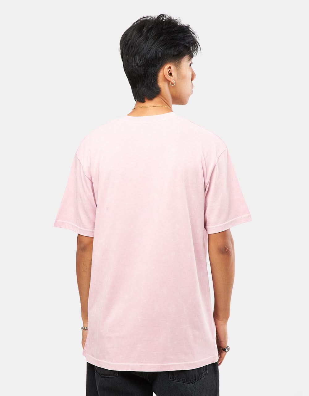 Route One Organic Contrast Stitch T-Shirt - Pale Blossom - Image 2