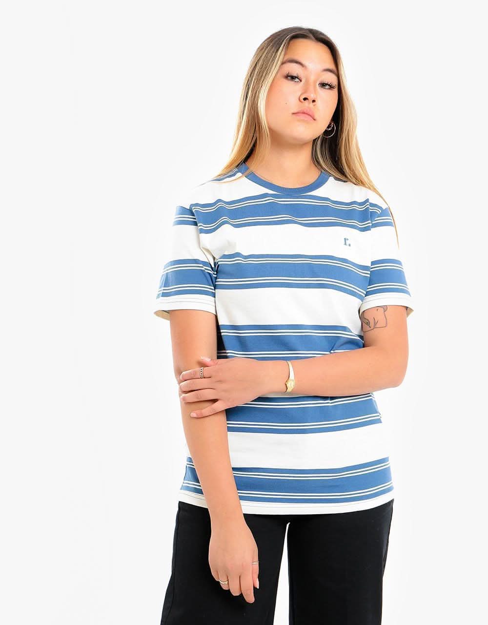 Route One Organic Lewis Stripe L/S T-Shirt - French Navy/Raw - Image 11