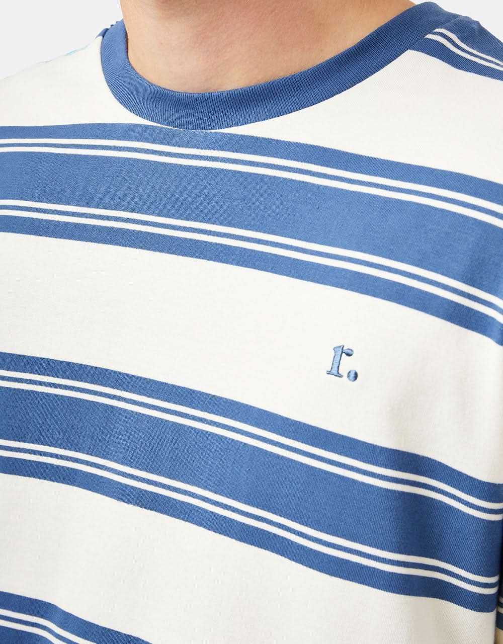 Route One Organic Lewis Stripe L/S T-Shirt - French Navy/Raw - Image 2