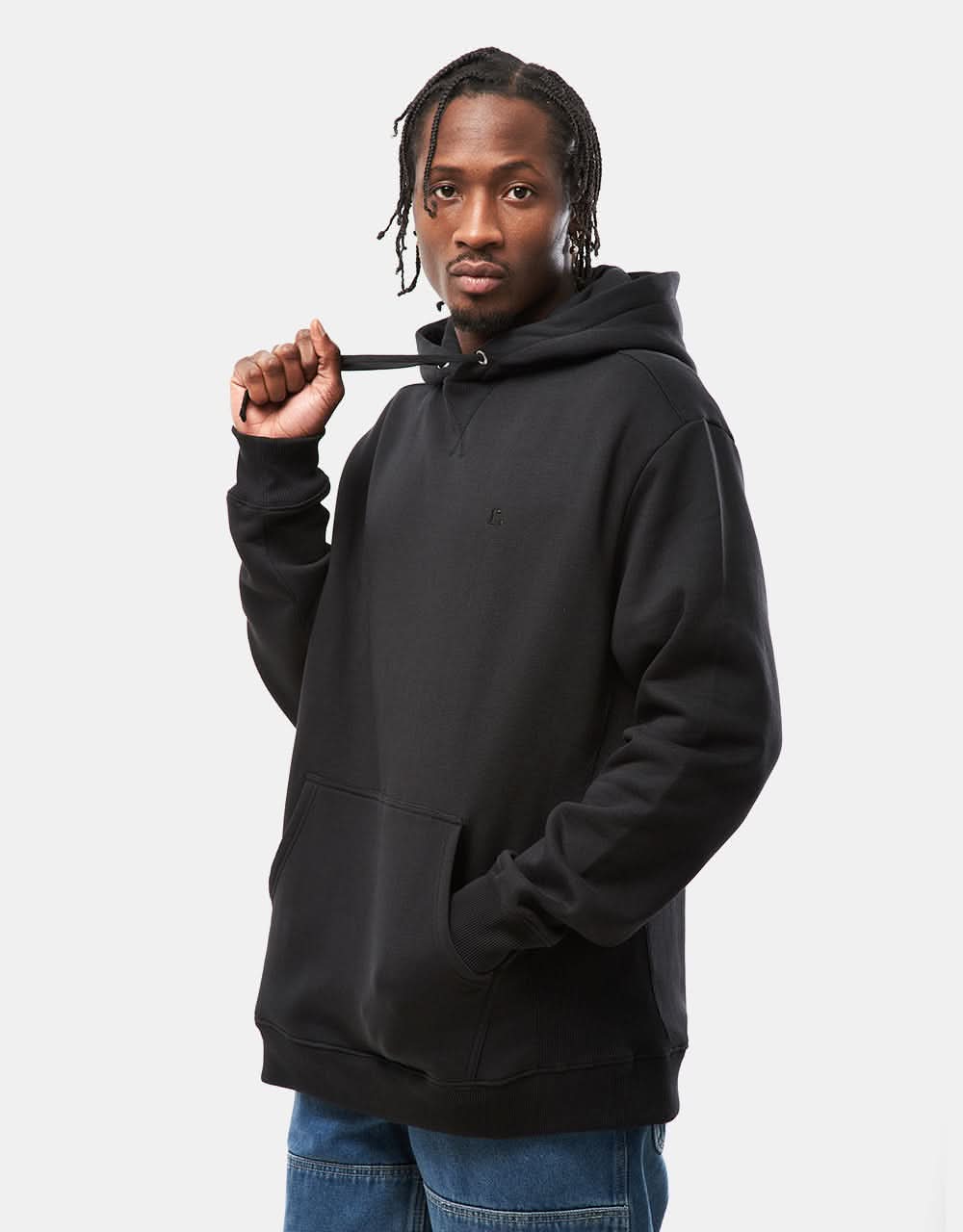 Route One Organic Midweight Premium Pullover Hoodie - Black