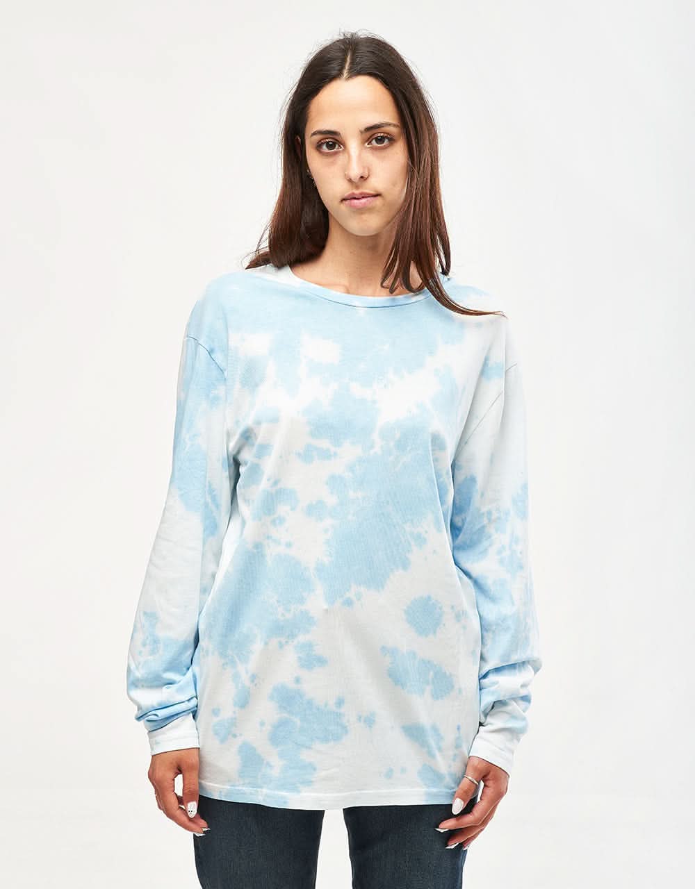 Route One Organic Tie Dye Long Sleeve T-Shirt - Sky Blue - Image 4