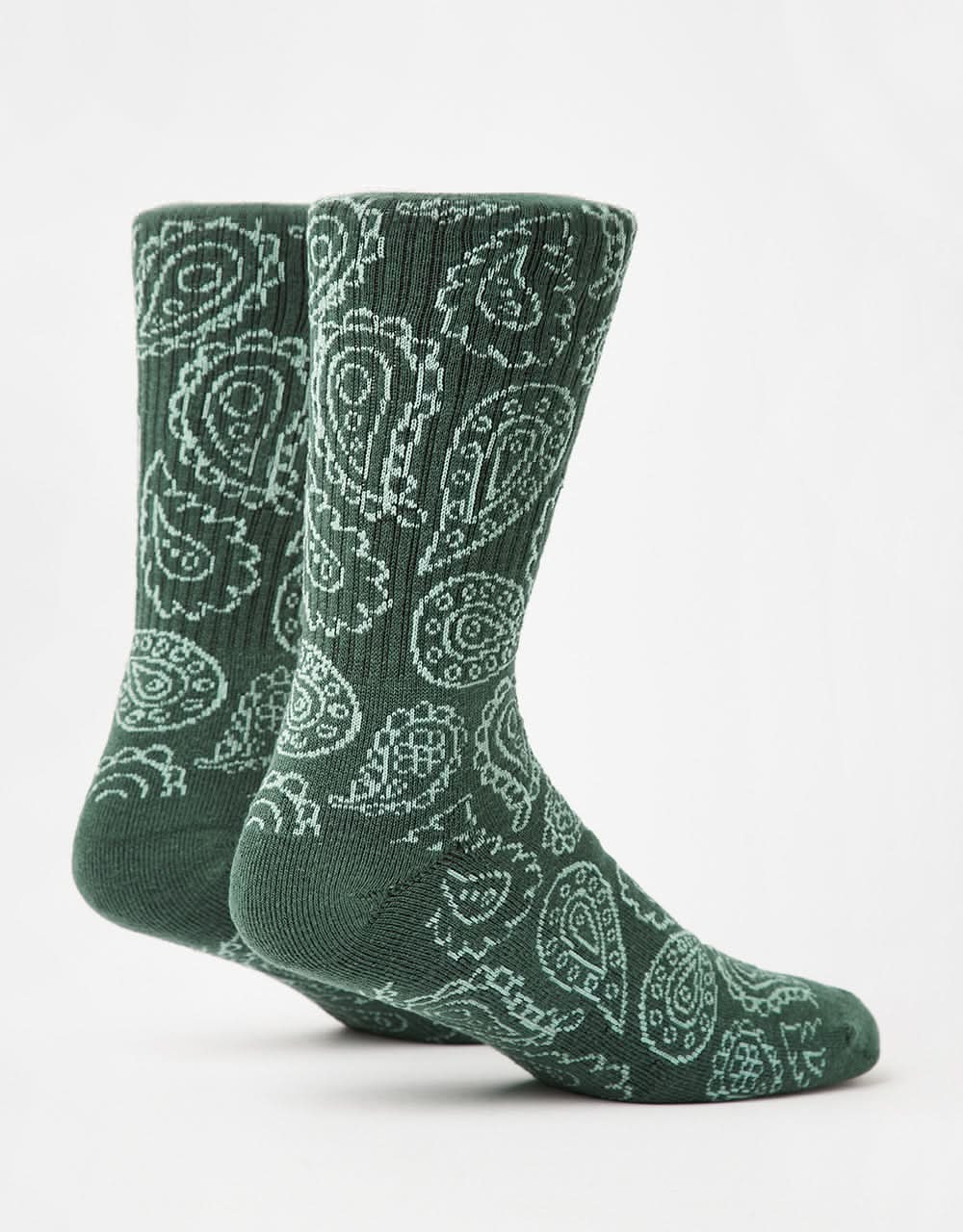 Route One Paisley Crew Socks - Dark Teal - Image 2
