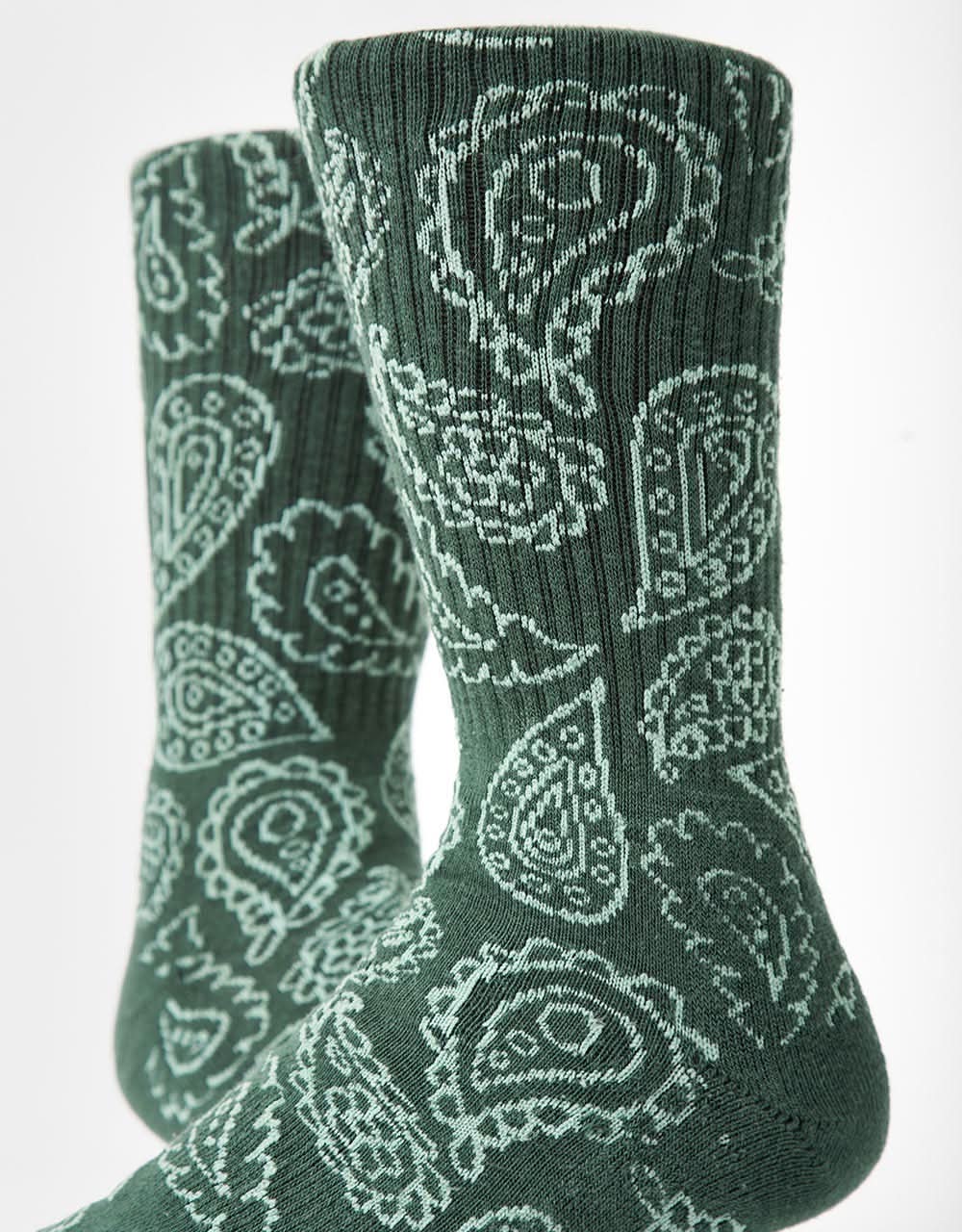 Route One Paisley Crew Socks - Dark Teal - Image 3