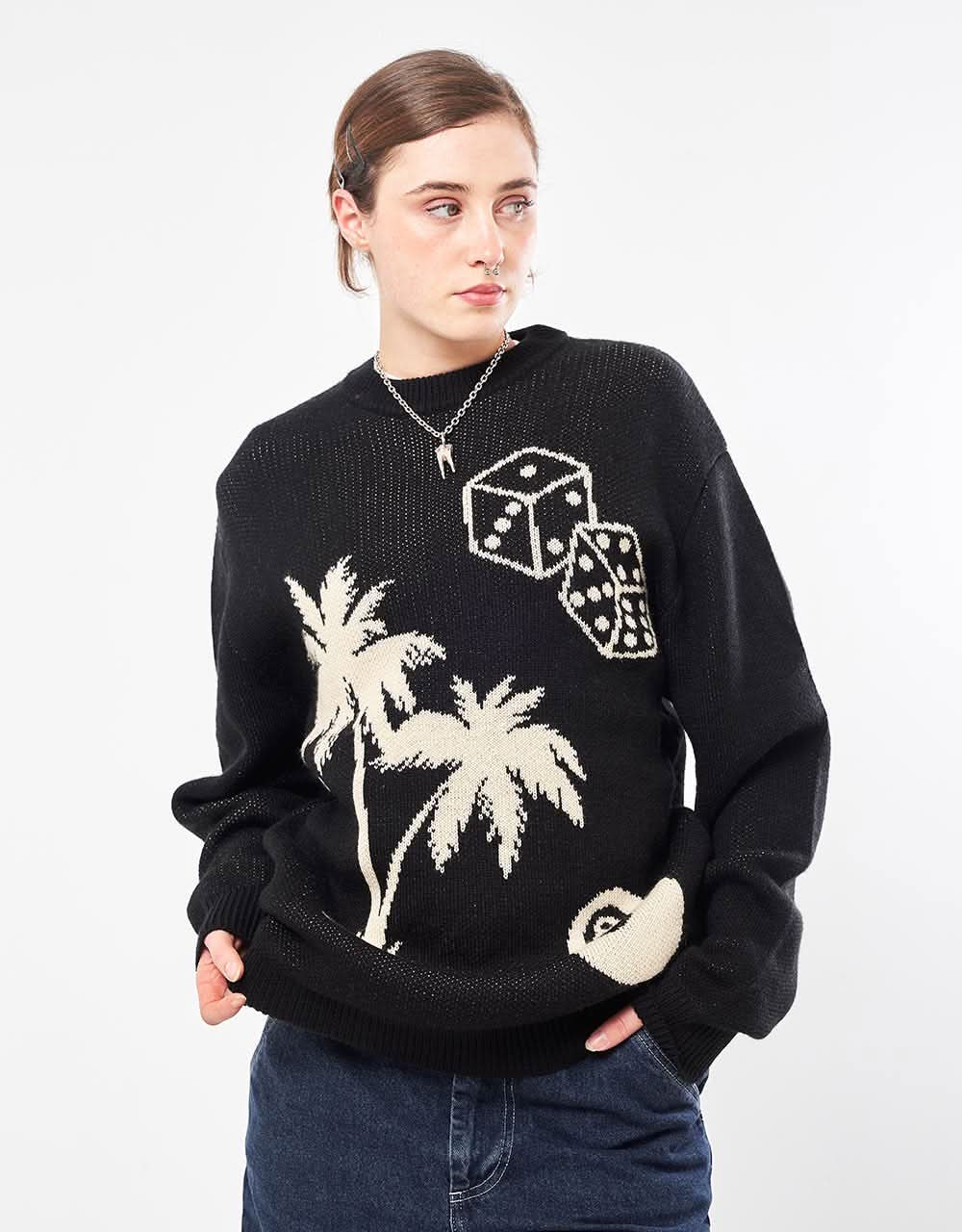 Route One Palms Knitted Sweater - Black - Image 4