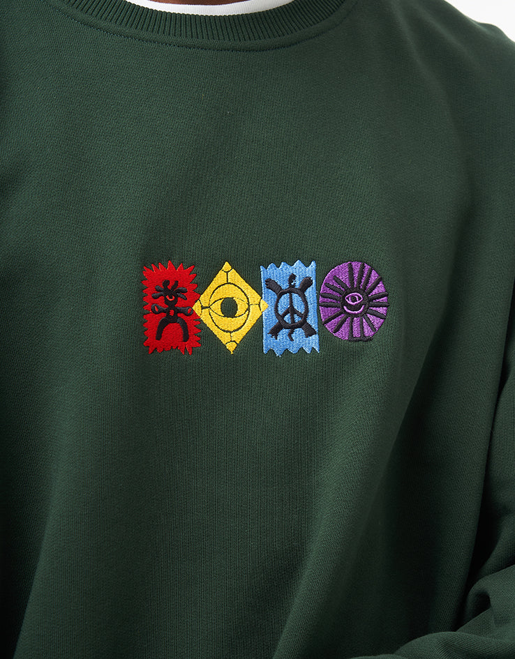 Route One Petroglyphic Heavyweight Sweatshirt - Forest Green - Image 2