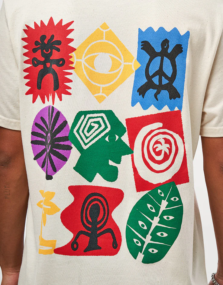 Route One Petroglyphic Organic T-Shirt - Natural Raw - Image 3