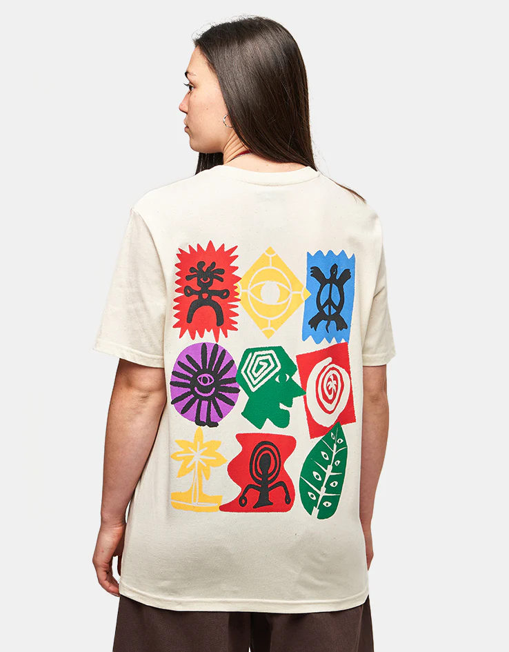 Route One Petroglyphic Organic T-Shirt - Natural Raw - Image 5