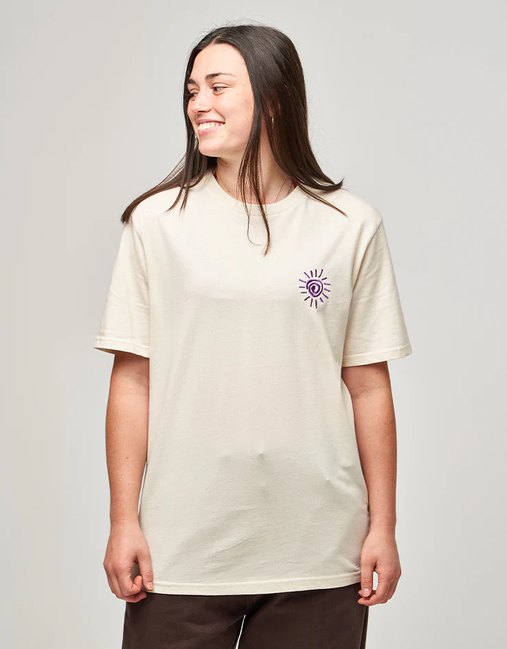 Route One Petroglyphic Organic T-Shirt - Natural Raw - Image 6