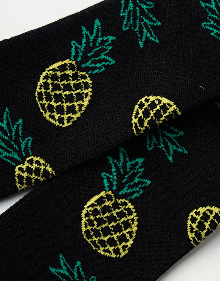 Route One Pineapples Crew Socks - Black - Image 4