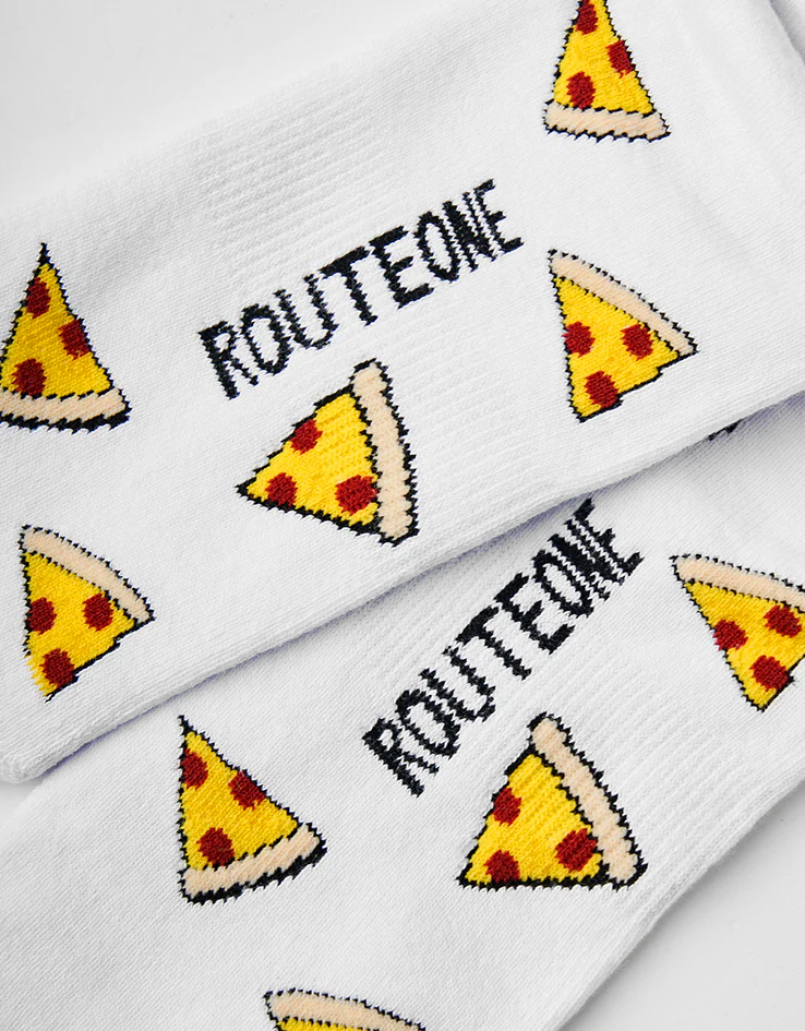 Route One Pizza Crew Socks - White - Image 4