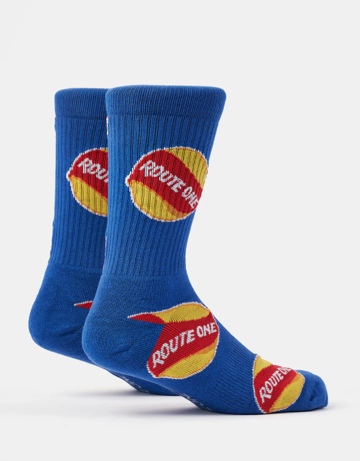 Route One Po-Ta-Toes Crew Socks - Blue - Image 2