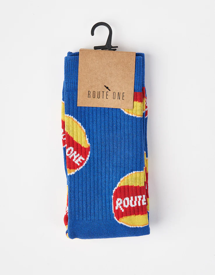 Route One Po-Ta-Toes Crew Socks - Blue - Image 5