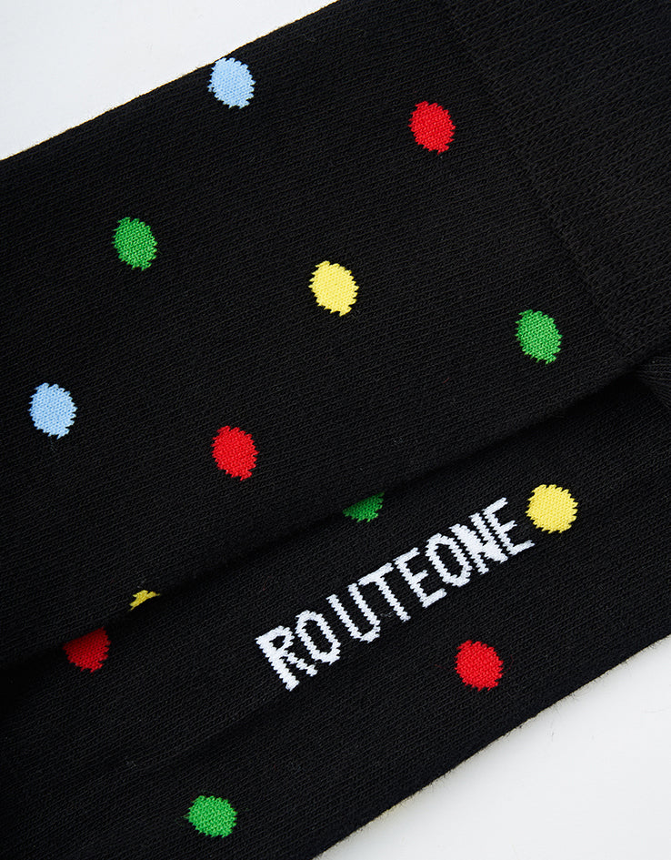 Route One Polka Dot Socks - Black - Image 4