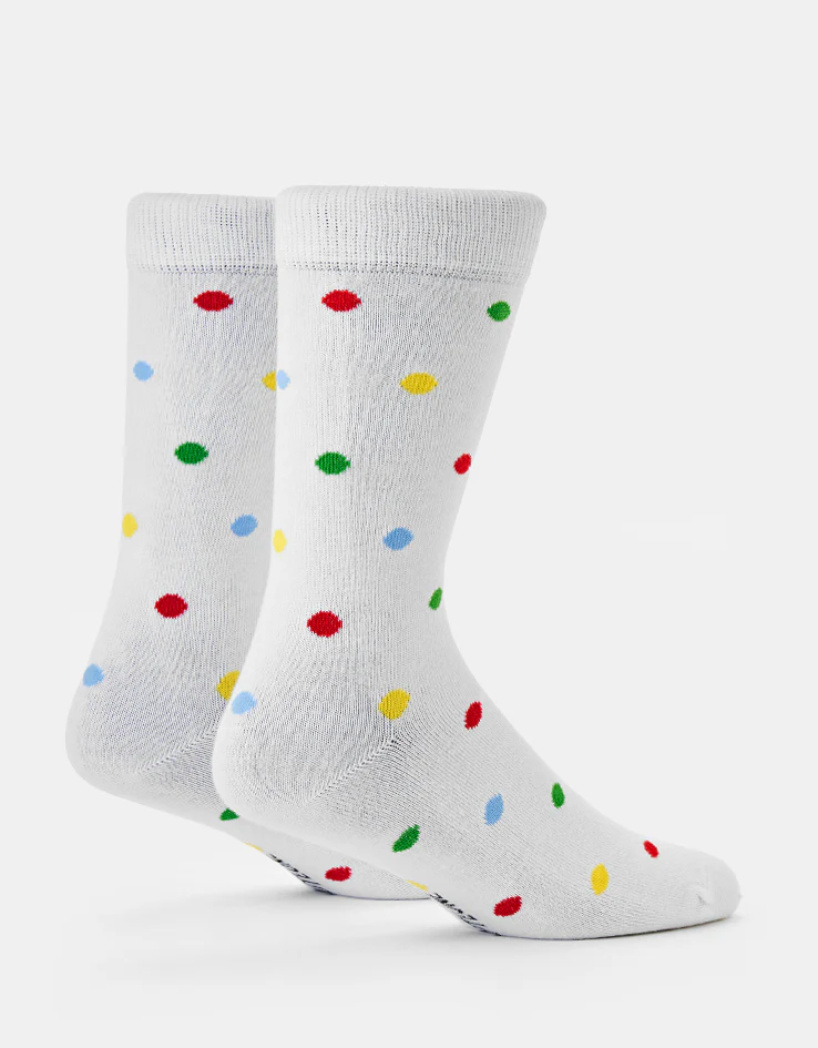 Route One Polka Dot Socks - White - Image 3