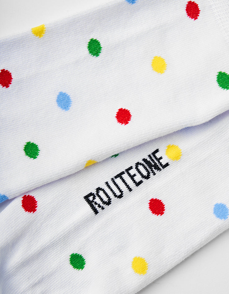 Route One Polka Dot Socks - White - Image 4